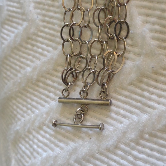 Sterling Silver 8 Row Multi Strand Oval Links Bracelet. 7 inches in length. EC. - Picture 3 of 6